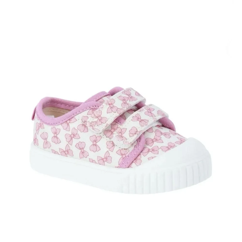 Baby Girls Two Strap Bump Toe Sneakers Shoes Size 2